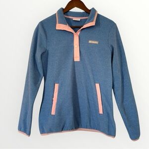 Columbia Women’s Foster Creek Snap Fleece Blue and Pink Pullover Fleece Small
